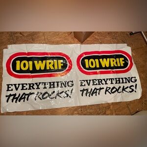vintage plastic banner from Detroit WRIF 101 Rock Radio.